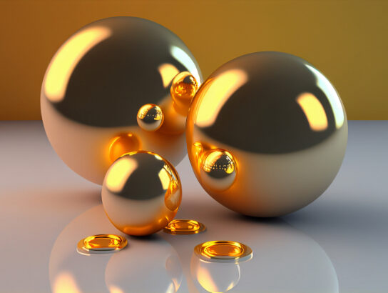 golden balls shine surface