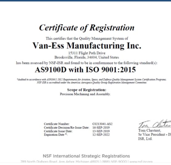 VANESS MFG LICENSE